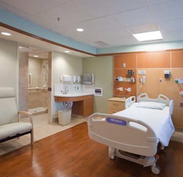 Riverside cancer treatment center patient room